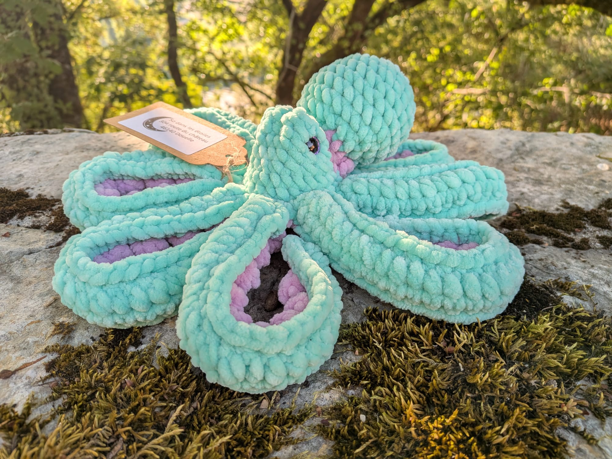 Anchor la "mini" pieuvre - menthe & mauve
