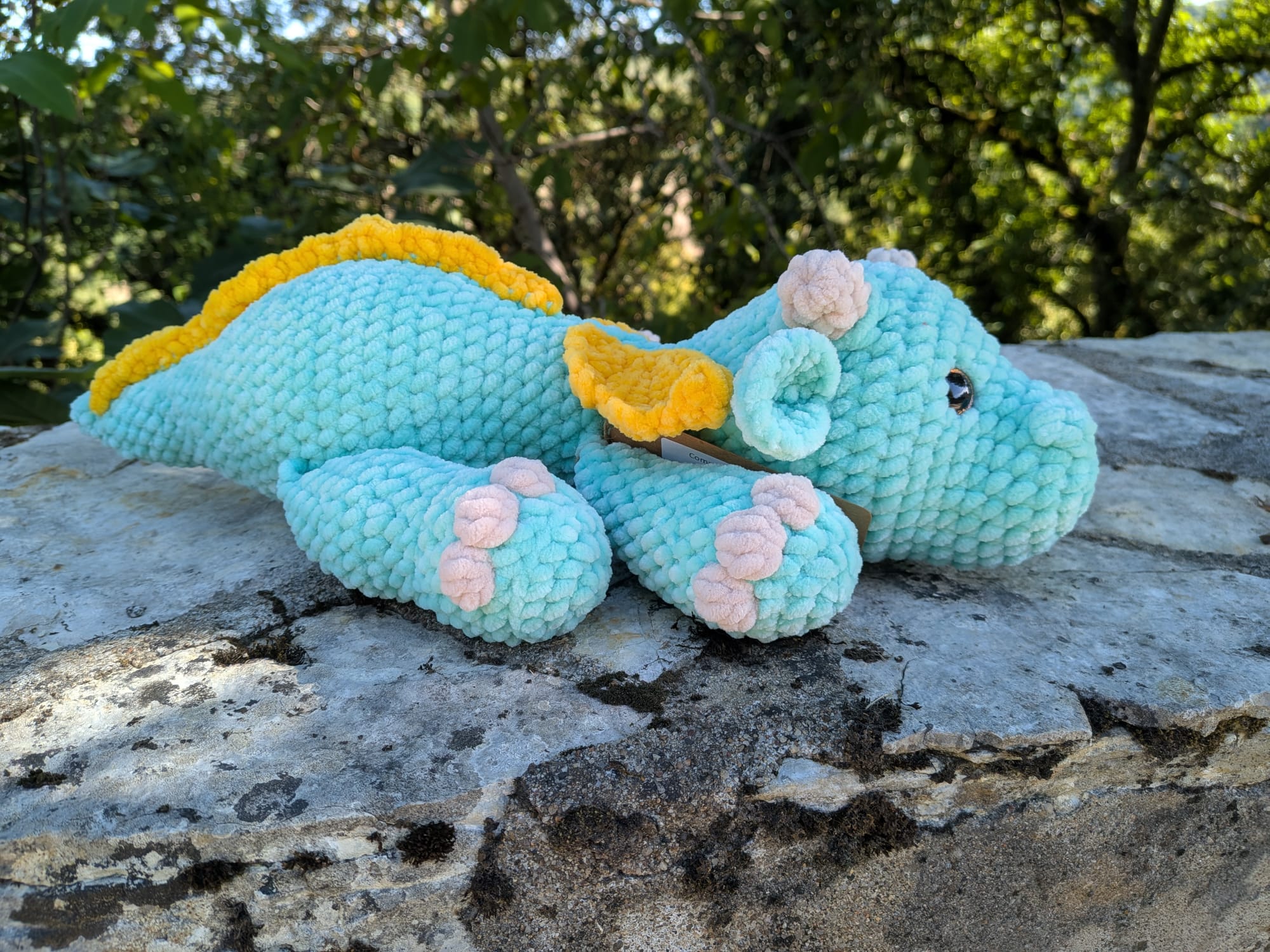 Dragon – créature fantastique – turquoise & jaune soleil